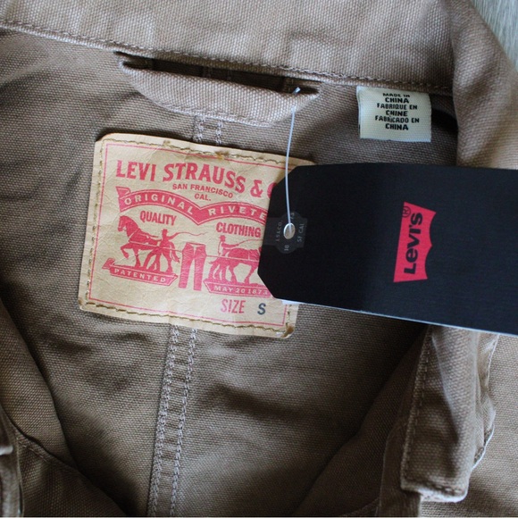 Levi’s Engineers Coat Chore Jacket Railroad Utility Sz S Brown Duckcloth Worker - Picture 3 of 5